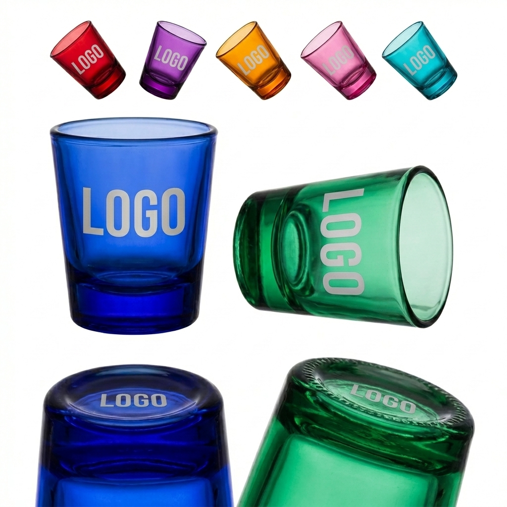 Vibrant 1.5 oz. Colored Shot Glass Set - Assorted Mini Barware for Gifting