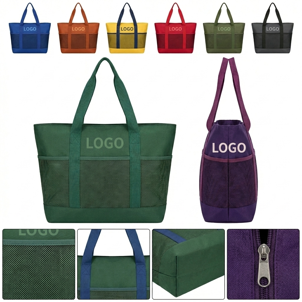 Breathable Mesh Beach Tote for Wet Swimwear & Gear