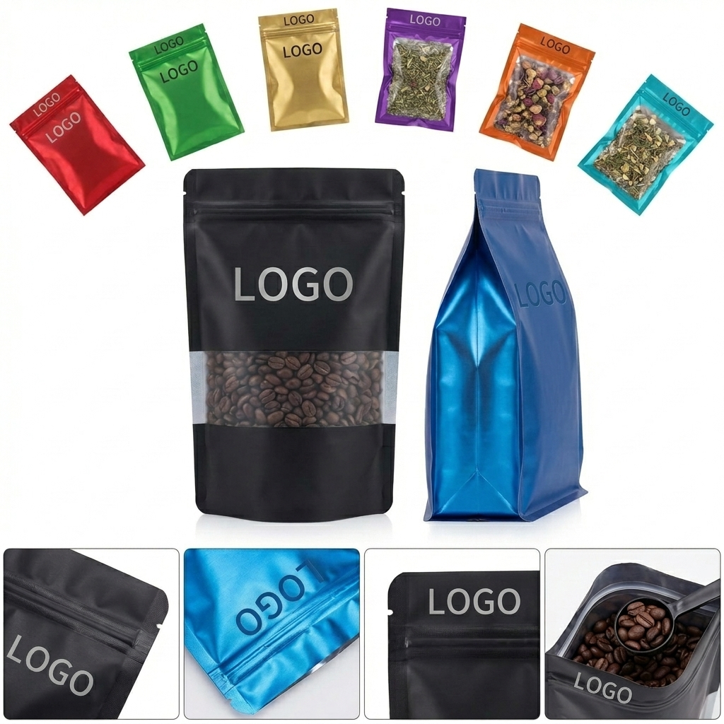 Premium Metallic Finish Storage Pouches with Adhesive Seal