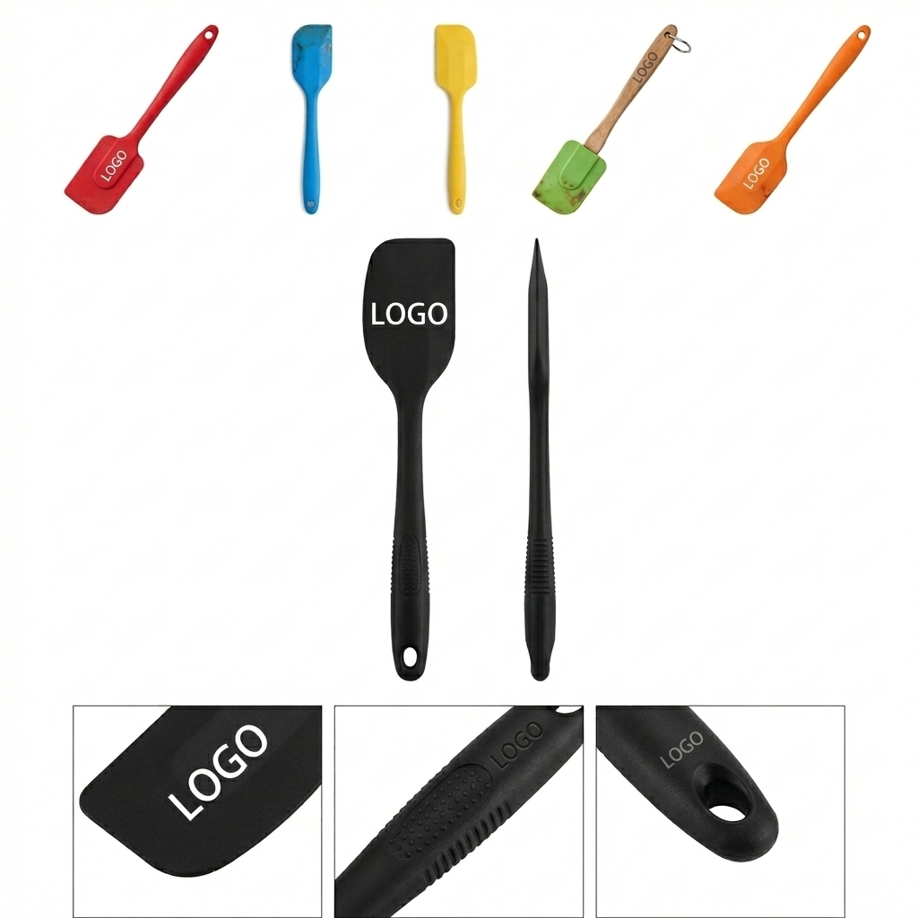 Ergonomic Logo-Ready Silicone Mixing Spatula with Stainless Steel Core