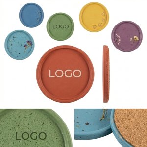 Artisan Concrete Coasters with Cork Base