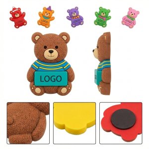 Magnetic 3D Cartoon Bear Fridge Magnets - Multi-Color Set