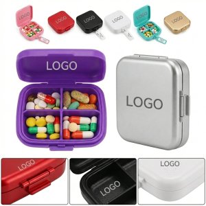 Flip-Top Quad Compartment Daily Pill Organizer